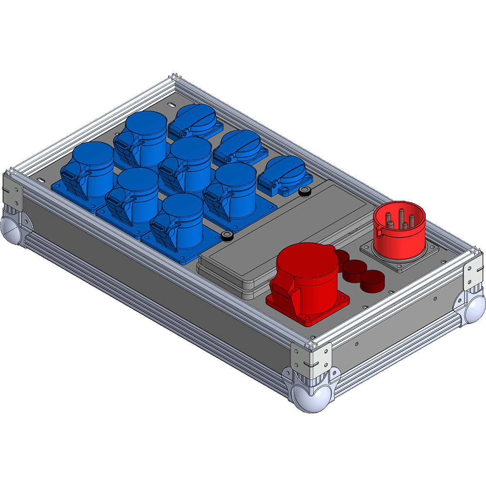BELBOX BB-3211-3PR, устройство распределительное в кейсе, вход CEE-380В/32А, выход CEE-380В/32A + 6xCEE-220В/16А + 3хSCHUKO-220В/16А, индикаторы