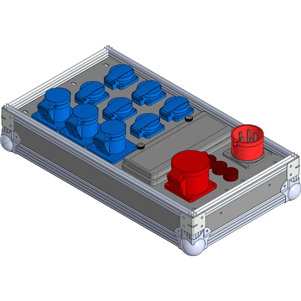 BELBOX BB-3210-3PR, устройство распределительное в кейсе, вход CEE-380В/32А, выход CEE-380В/32A + 3xCEE-220В/16А + 6хSCHUKO-220В/16А, индикаторы